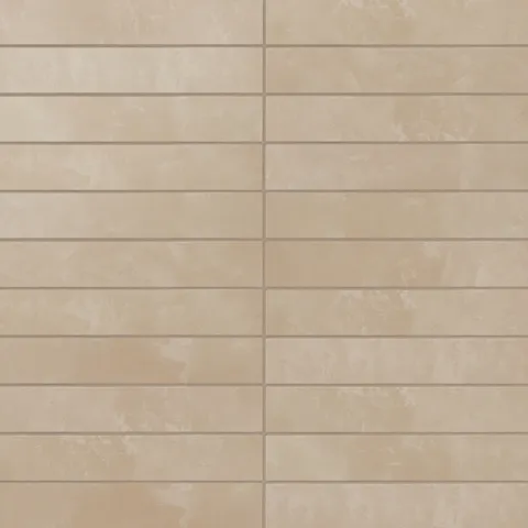 Light brown porcelain modern subway tiles show shifting, earth-drawn tones with a powdery matte glaze, bringing a warm, natural feel to kitchens and casual dining spaces.