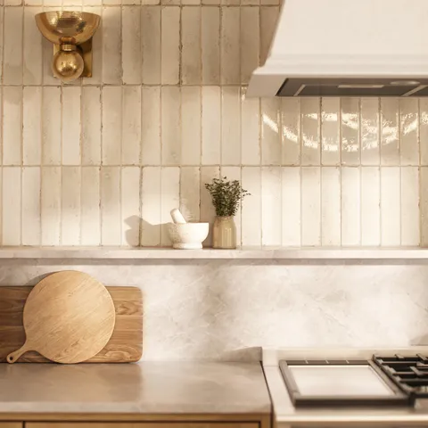 Mara 2 x 10 Glossy Ceramic Tile in Chicory Greige