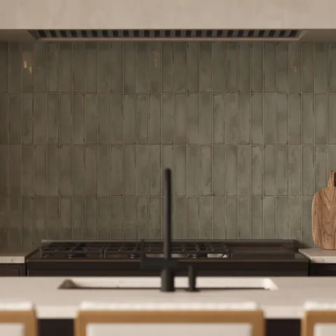 Mara 2 x 10 Glossy Ceramic Tile in Natural Grey