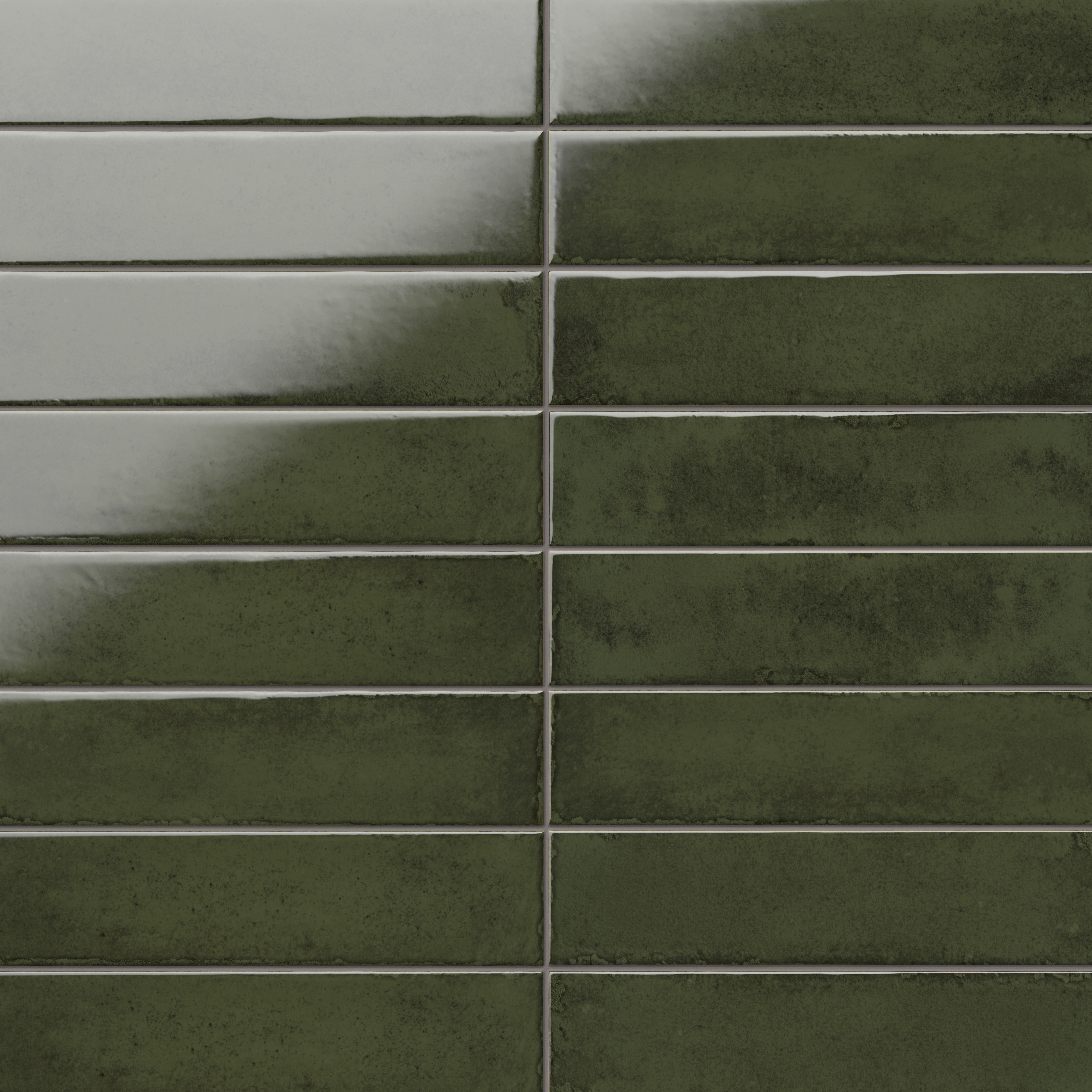 Mara 2 x 10 Glossy Ceramic Tile in Nettle Green | Edward Martin