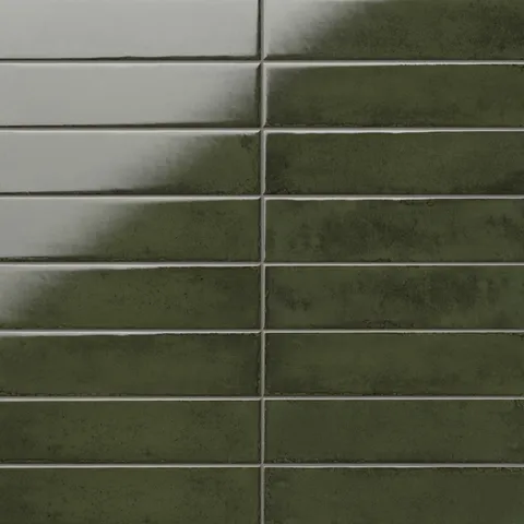 Mara 2 x 10 Glossy Ceramic Tile in Nettle Green