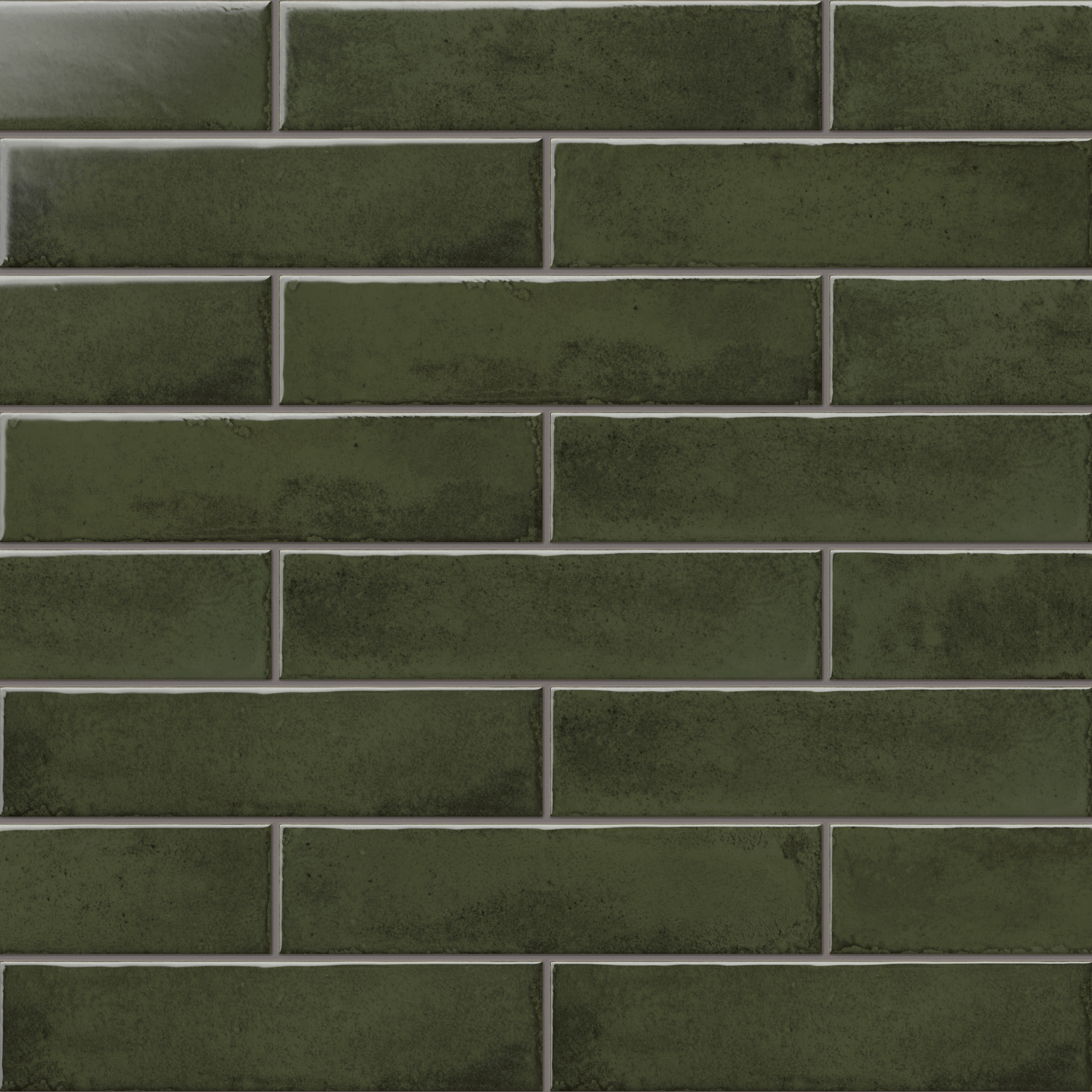 Mara 2 x 10 Glossy Ceramic Tile in Nettle Green | Edward Martin