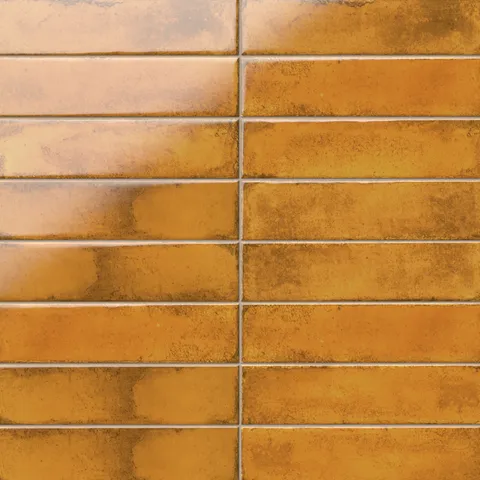 Mara 2 x 10 Glossy Ceramic Tile in Saffron Yellow