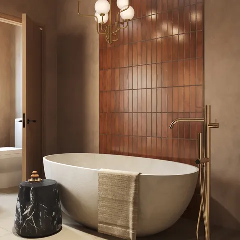Mara 2 x 10 Glossy Ceramic Tile in Cinnamon