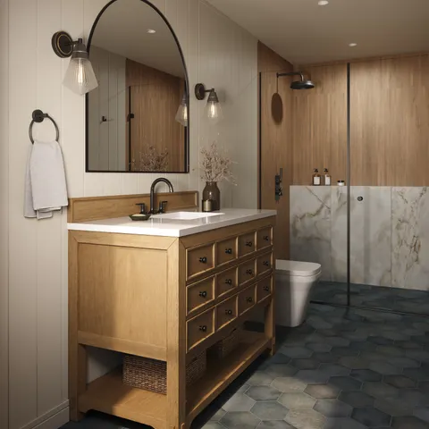 Nora 8 x 48 Matte Porcelain Mosaic Tile in Macchiato