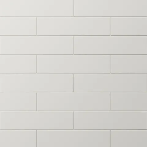 Matte off-white subway tiles in a classic offset layout, offering a clean, timeless look for kitchens, bathrooms, or feature walls.