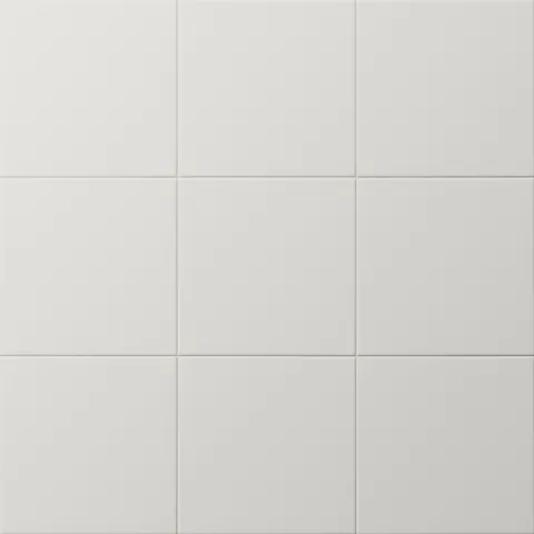 Matte off-white square tiles with a crisp, clean finish, perfect for bright, minimalist interiors or classic tile designs.