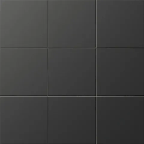 Matte black square tiles with a deep, rich tone, ideal for creating bold, modern surfaces with a sleek, minimalist edge.