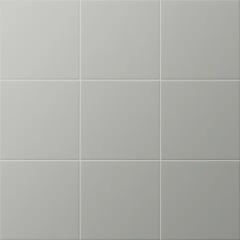 Matte earthy gray square tiles with a cool, minimalist tone, perfect for sleek modern interiors or versatile backdrops.