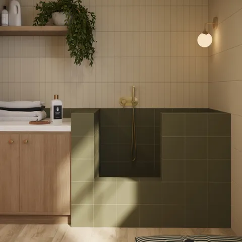 Merrick 8 x 8 Matte Porcelain Tile in Folk Green