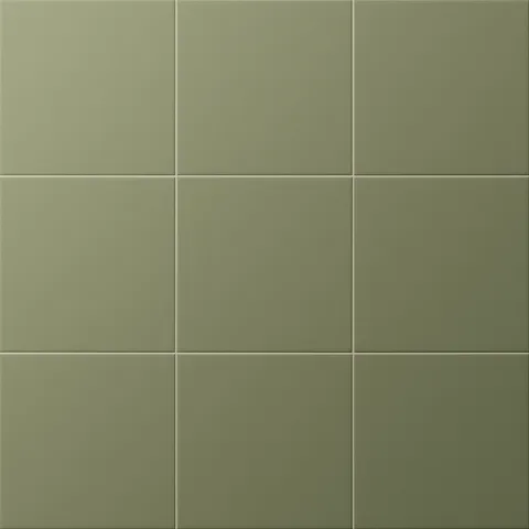 Matte dark green square tiles with a soft, natural tone, ideal for bringing a calming, organic touch to interiors.