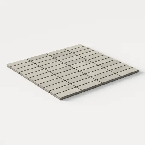 Aurora 1 x 3 Matte Porcelain Mosaic Tile in Grey