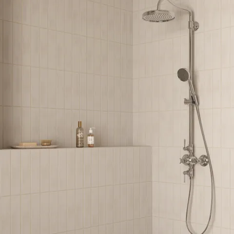 Kai 3 x 12 Glossy Porcelain Tile in Vintage White