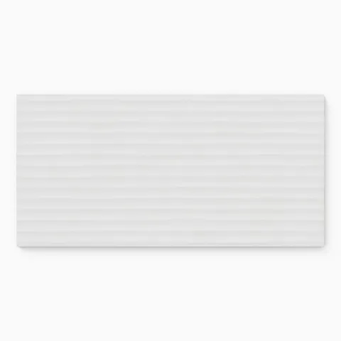 Kai 12 x 24 Fluted Matte Porcelain Tile in Whisper