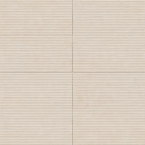 Kai 12 x 24 Fluted Matte Porcelain Tile in Alabaster