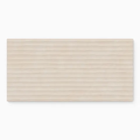 Kai 12 x 24 Fluted Matte Porcelain Tile in Alabaster