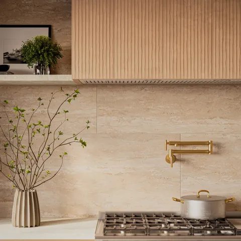 Kai 12 x 24 Fluted Matte Porcelain Tile in Almond