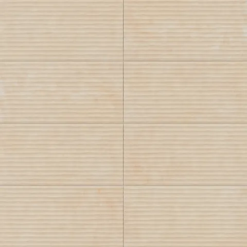 Kai 12 x 24 Fluted Matte Porcelain Tile in Almond