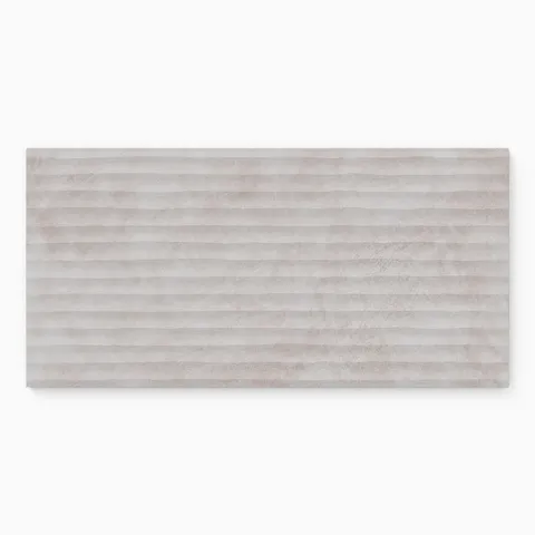 Kai 12 x 24 Fluted Matte Porcelain Tile in Smoke