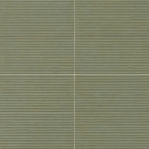Kai 12 x 24 Fluted Matte Porcelain Tile in Jade