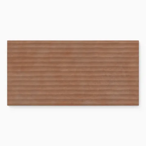 Kai 12 x 24 Fluted Matte Porcelain Tile in Terracotta