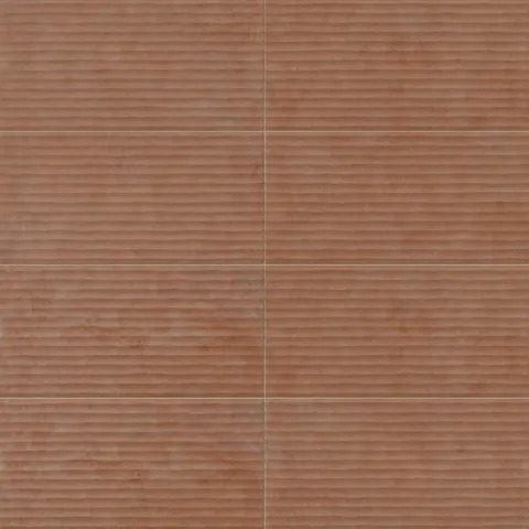 Kai 12 x 24 Fluted Matte Porcelain Tile in Terracotta