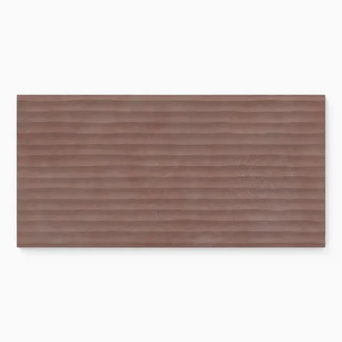 Kai 12 x 24 Fluted Matte Porcelain Tile in Marron