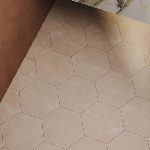 Kai 10 x 10 Matte Porcelain Hexagon Tile in Almond