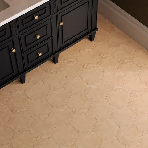 Kai 10 x 10 Matte Porcelain Hexagon Tile in Buttercup