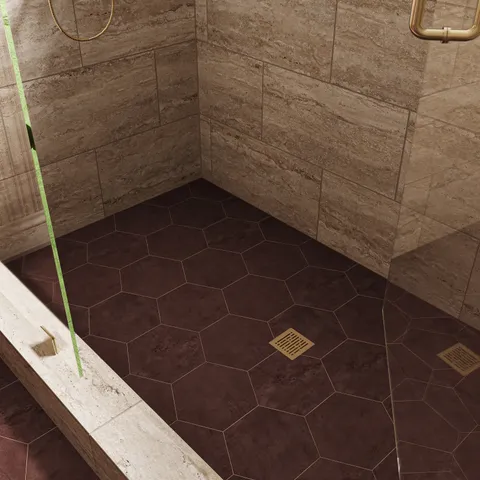 Kai 10 x 10 Matte Porcelain Hexagon Tile in Marron