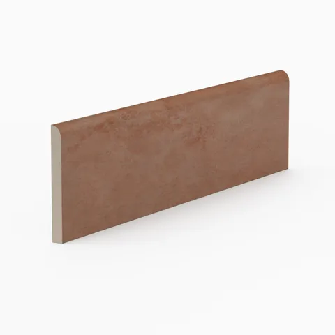 Kai 3 x 12 Bullnose Matte Porcelain Tile in Terracotta