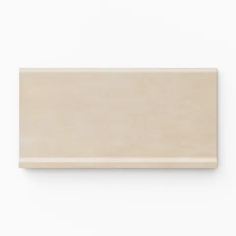 Kai 6 x 12 Cove Base Matte Porcelain Tile in Almond