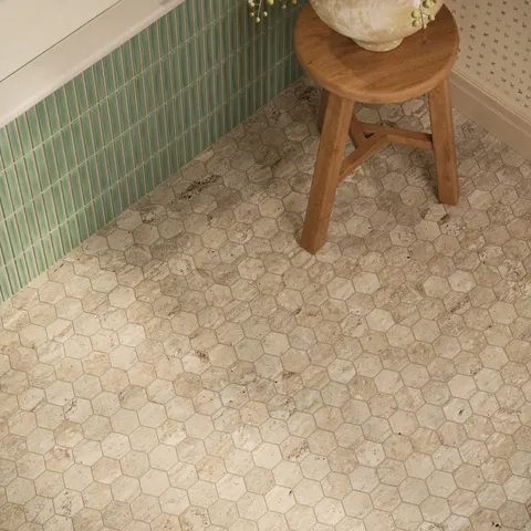 Marlow 3 x 3 Matte Porcelain Hexagon Mosaic in Silver