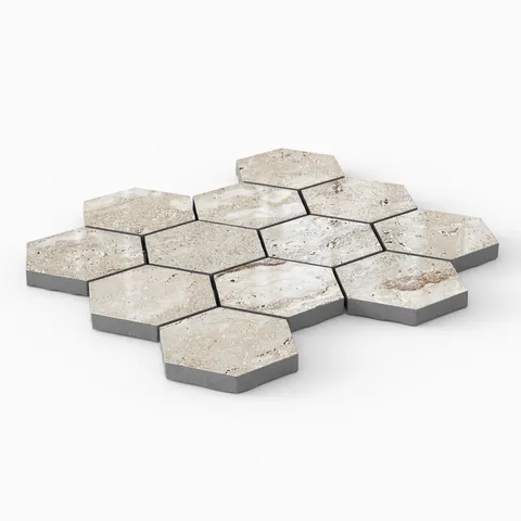 Marlow 3 x 3 Polished Porcelain Hexagon Mosaic in Silver