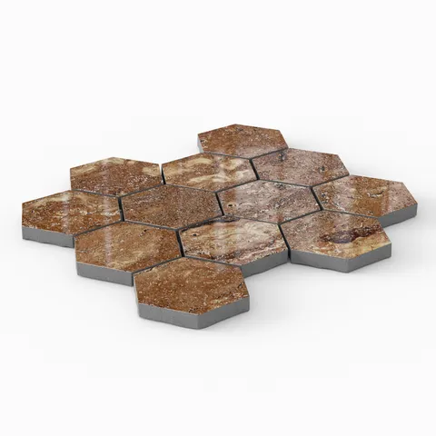 Marlow 3 x 3 Polished Porcelain Hexagon Mosaic in Bold