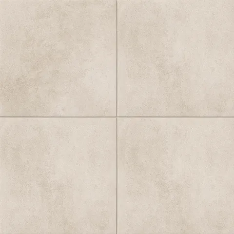 Large square tiles with a subtly textured surface and gentle shifts of warm beige tones, echoing the traces of hand-formed clay.