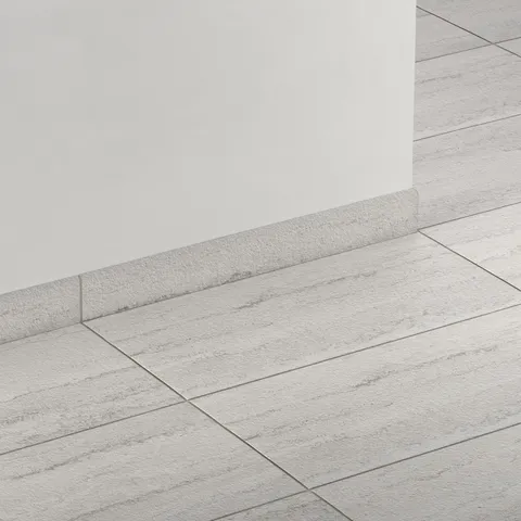 Vesper 3 x 24 Matte Porcelain Bullnose Tile in Strata Grey
