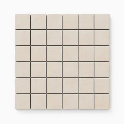 Kai 2 x 2 Matte Porcelain Mosaic Tile in Alabaster
