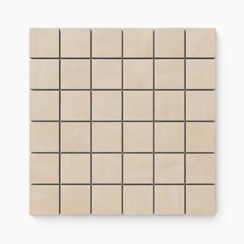 Kai 2 x 2 Matte Porcelain Mosaic Tile in Almond