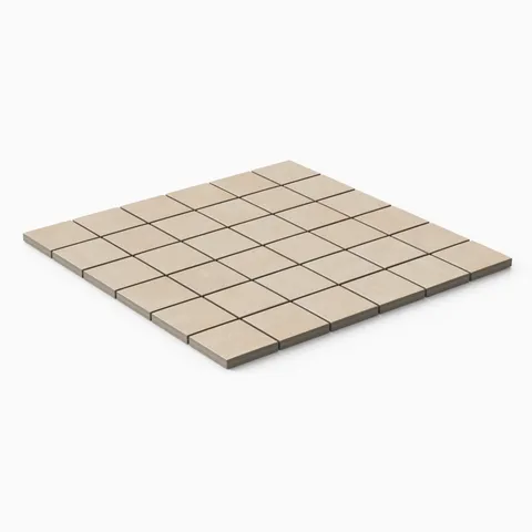 Kai 2 x 2 Matte Porcelain Mosaic Tile in Almond