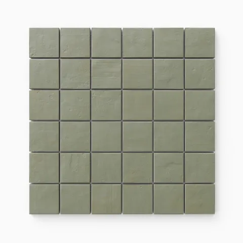 Kai 2 x 2 Matte Porcelain Mosaic Tile in Jade