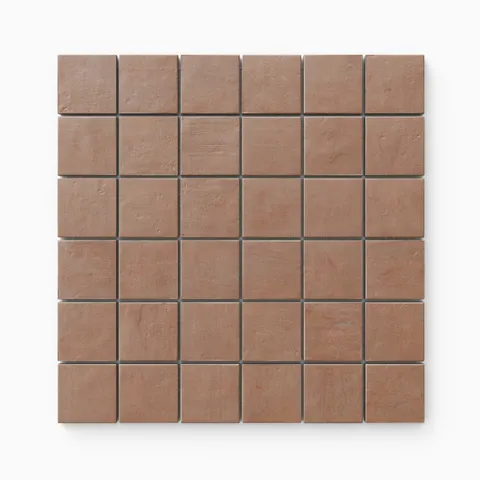Kai 2 x 2 Matte Porcelain Mosaic Tile in Terracotta