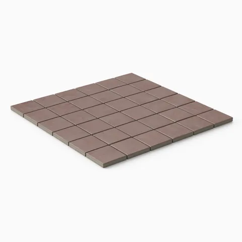 Kai 2 x 2 Matte Porcelain Mosaic Tile in Marron