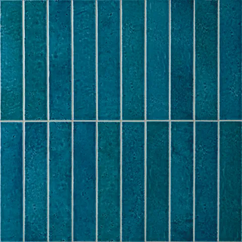 Amelia 2 x 13 Glossy Crackled Ceramic Tile in Denim
