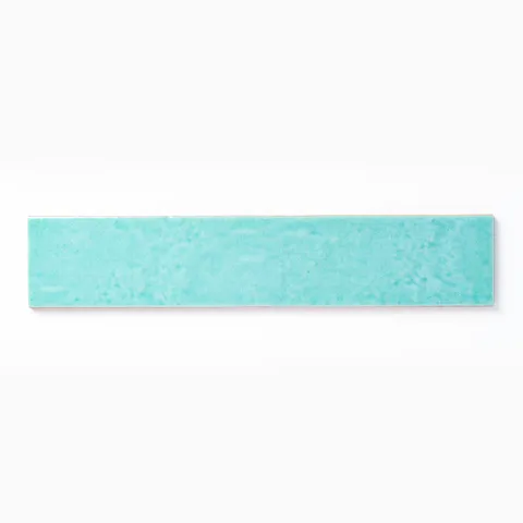 Amelia 2 x 13 Glossy Crackled Ceramic Tile in Aqua