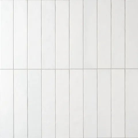 Amelia 2 x 13 Glossy Crackled Ceramic Tile in White