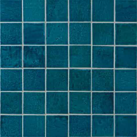 Amelia 4 x 4 Glossy Crackled Ceramic Tile in Denim