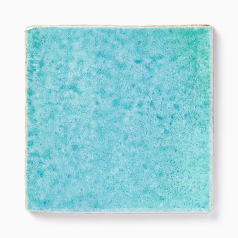 Amelia 4 x 4 Glossy Crackled Ceramic Tile in Aqua