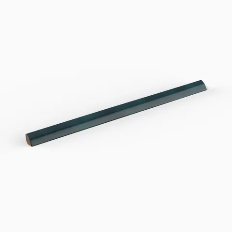 Amelia 0.5 x 8 Glossy Crackled Ceramic Rounded Edge Trim in Denim