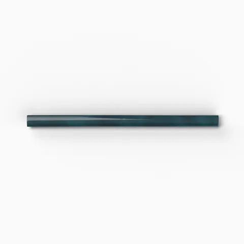 Amelia 0.5 x 8 Glossy Crackled Ceramic Rounded Edge Trim in Denim
